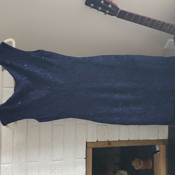 Women's Ralph Lauren Navy Blue Midi Dress Size 4 Fits size M - Picture 10 of 13